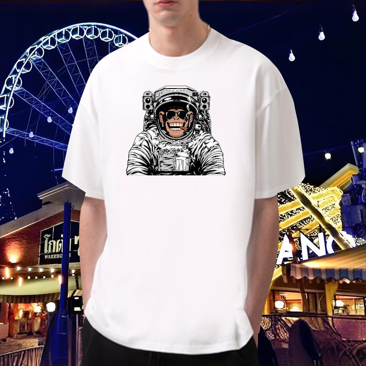 Mens T Shirts 230g 100% Cotton universe Hip Hop Street Breathable Crew Neck Custom Printed Men Tops Tees Fashion Comfortable Tops Shirt