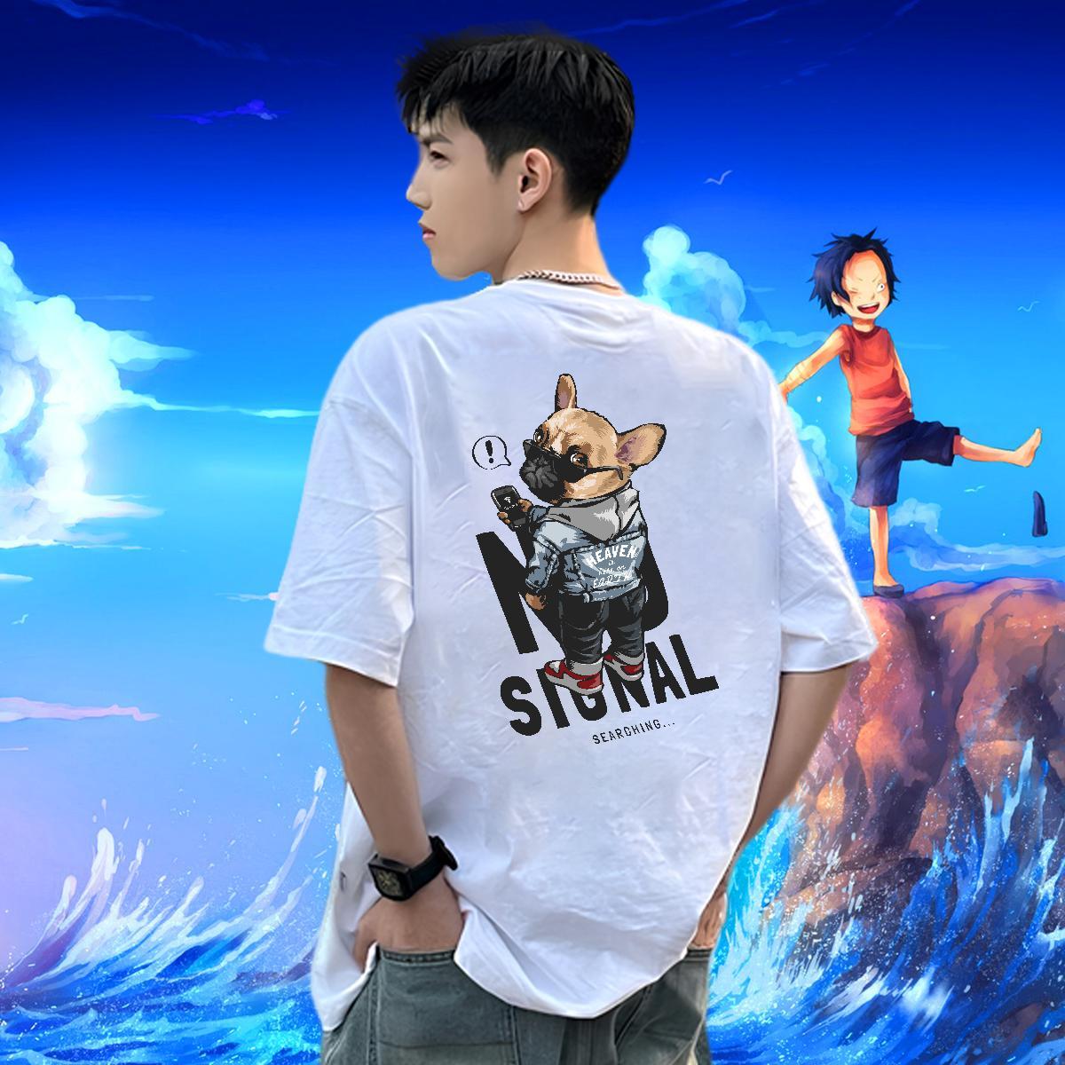 Classic Casual Man T Shirts 230g Cotton dog Hip Hop Tee Shirt Pure Cotton High Quality Tshirts DIY