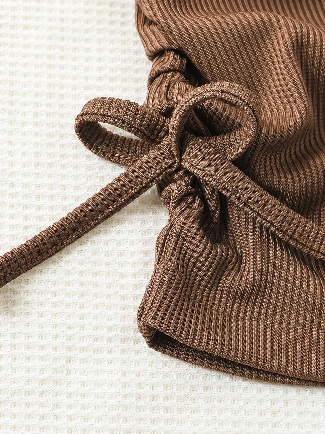 Brown Spice Girl Pure Fashion sexy dress Heart Print Girl Slim Short Sleeve pleated belly top Butock dress summerW240720