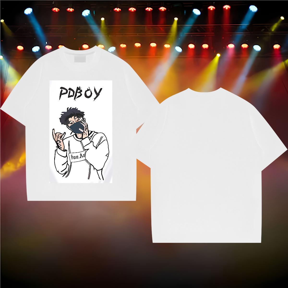 T Shirt For Man 230g 100% Cotton English Anime Printing Street Breathable Crew Neck Custom Print Oversized Men Tops Tees Wholesale Brand Polos