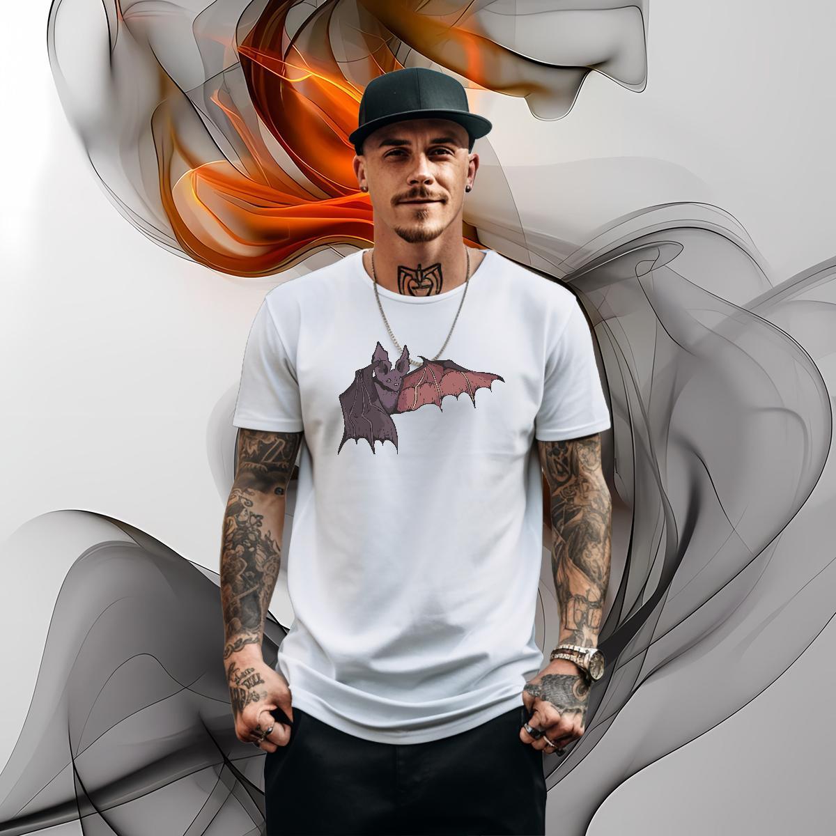 Designer Fashion T shirt 230g Pure Cotton bat Street Clothings O Neck Short Sleeves Popular Men Tees DIY