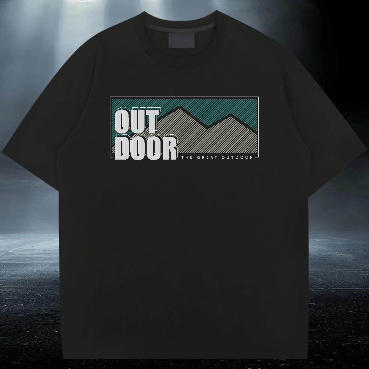 Soft Men Tshirts 230g 100% Cotton Daily Outfit mountains Customized Breathable Short Sleeve 2024 New T-Shirts Tee Shirt