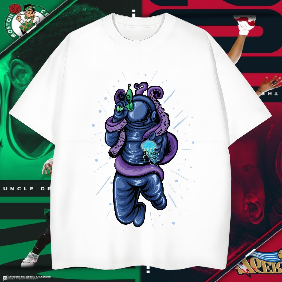 T-Shirts for Men 100% Cotton 230g universe Daily Wear Breathable Crew Neck Custom Anime Men Clothes T-Shirt New Designer Unisex Tops Shirt