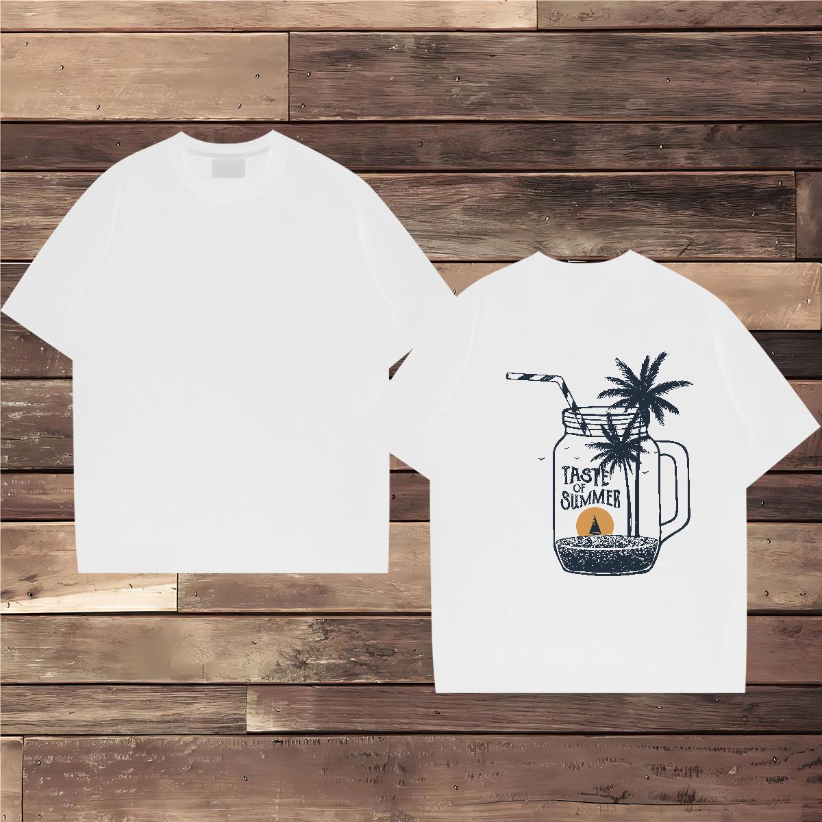 New T-Shirts 100% Cotton 230g sun Casual Daily Wear Tops Shirt Breathable Soft Cool Design Couples T Shirts Floral Print