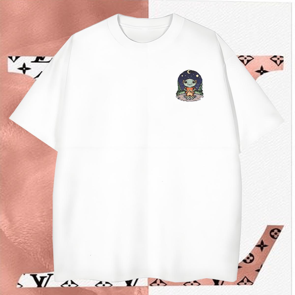 T Shirts Men 230g 100% Cotton Little Monster Summer Casual O-Neck Short Sleeve Anime Men Clothes T-Shirt Fashion Design High Quality Tops Tees