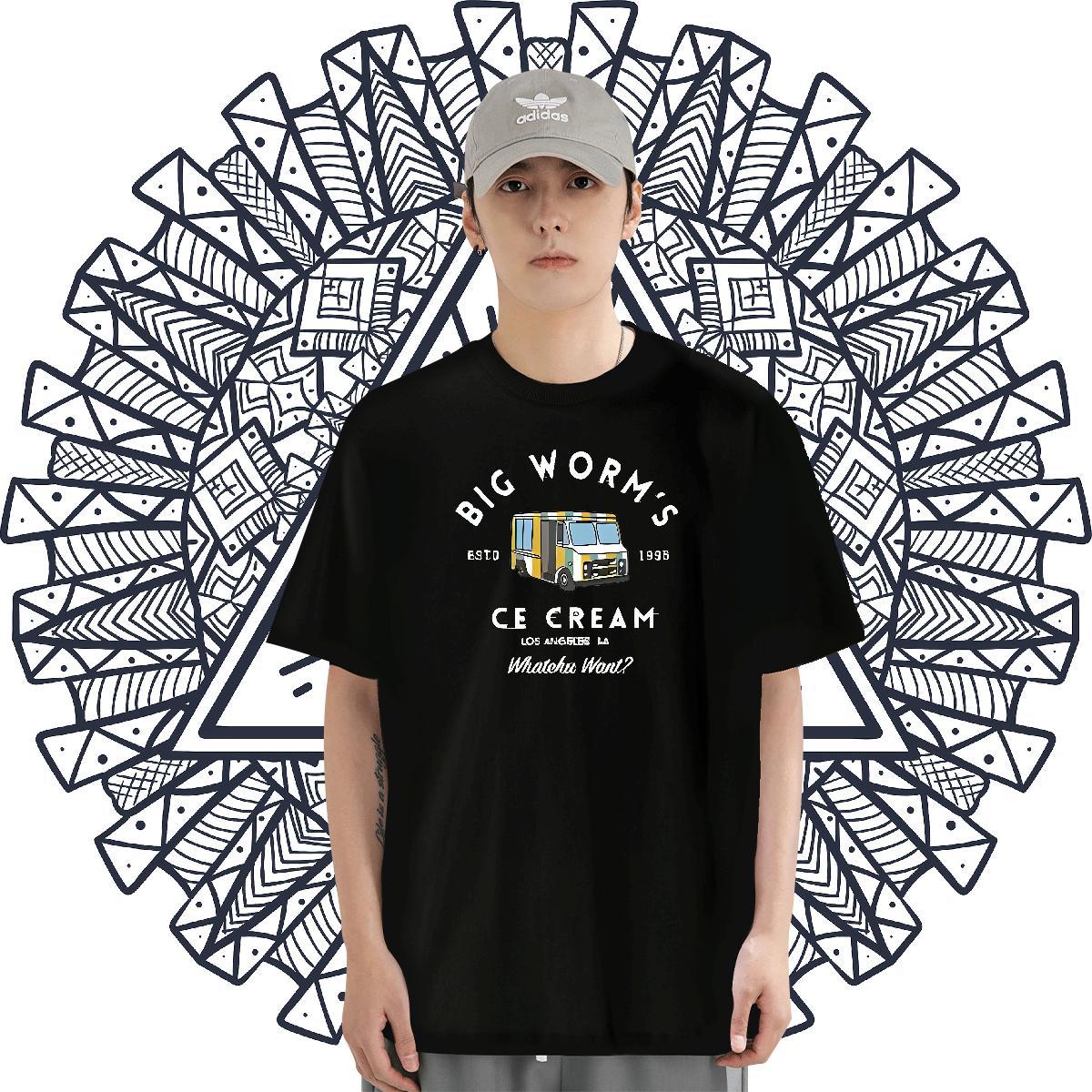 Free Shipping Men Clothes T-Shirt 230g Cotton Street car DIY Printed Breathable Soft Customized T Shirts Men Top Tees