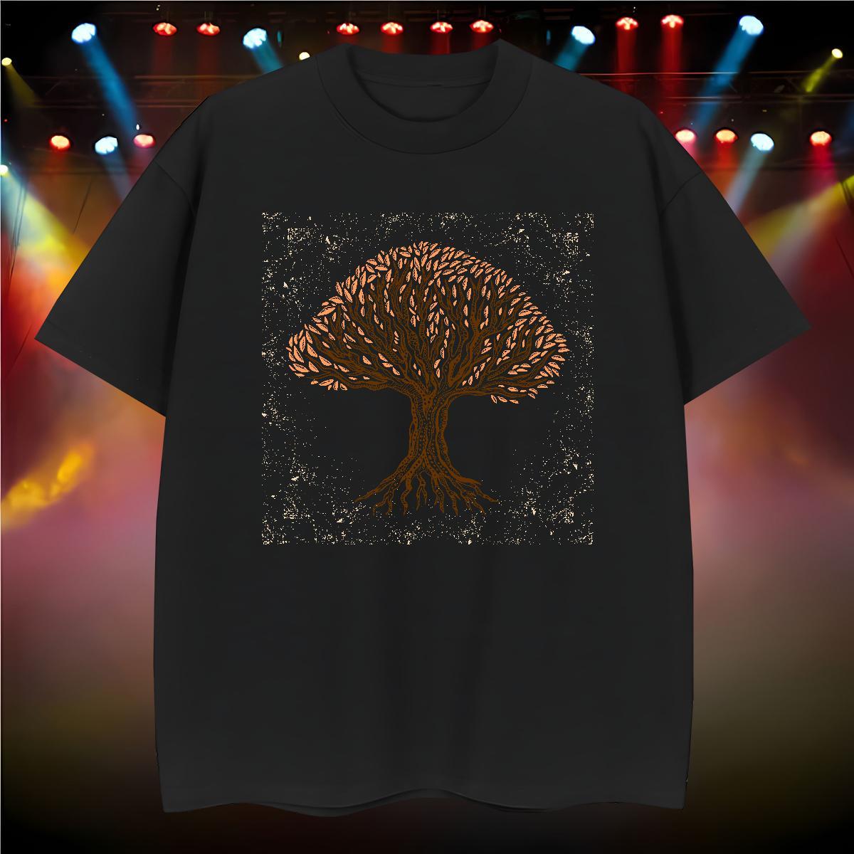 New Designer Men T Shirts 230g 100% Cotton tree Street wear Hip Hop Clothings Breathable Short Sleeve Popular Mens Tshirts Black White