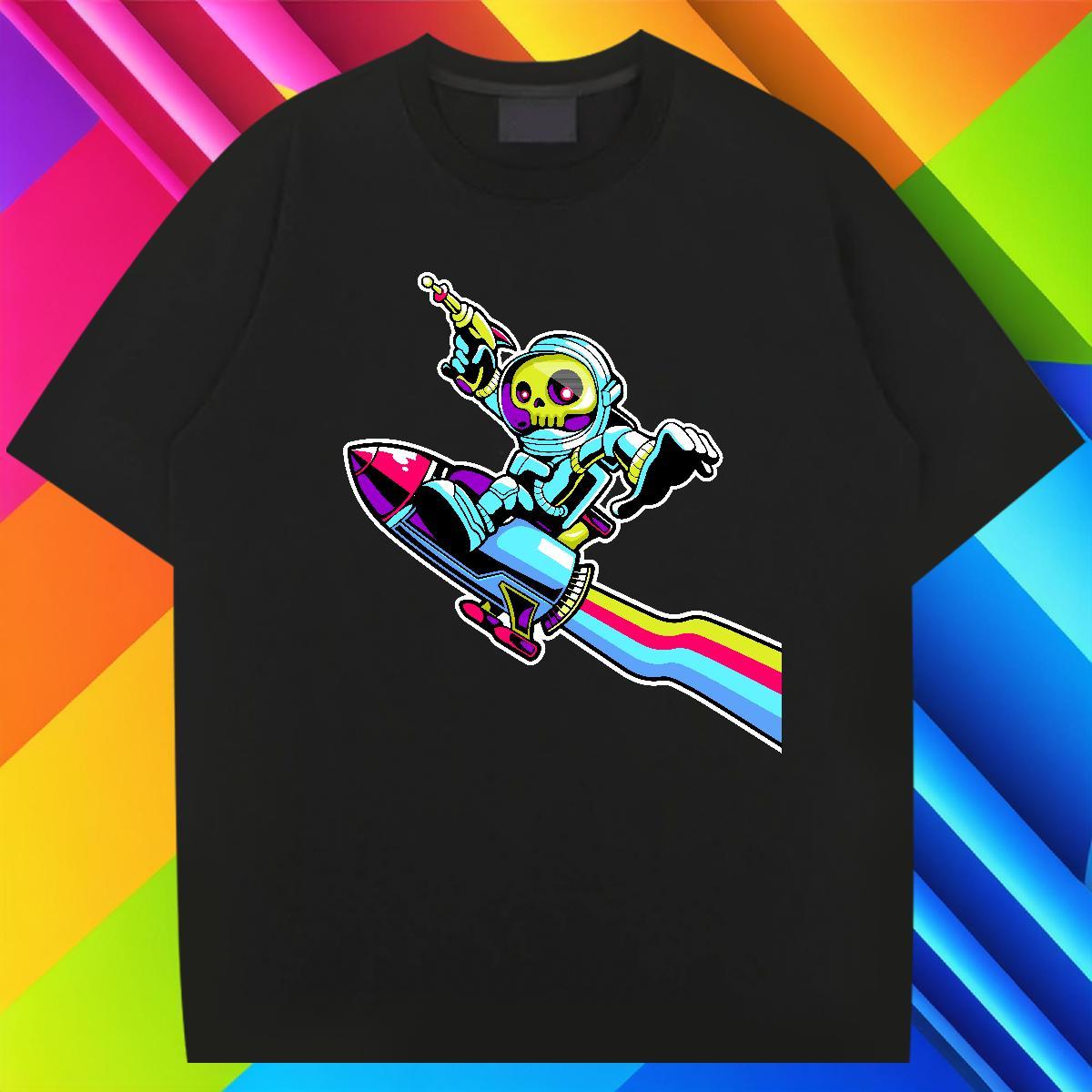 T-Shirts 100% Cotton 230g universe Beach Breathable Short Sleeve Custom Printed Couples T Shirts DIY Customized Cool Design Wear