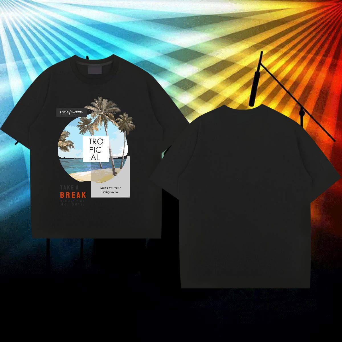 Brand T-Shirts for Men 230g 100% Cotton tree Daily Outfit Tops Shirt Breathable Soft Loose Tshirts Oversized 4XL