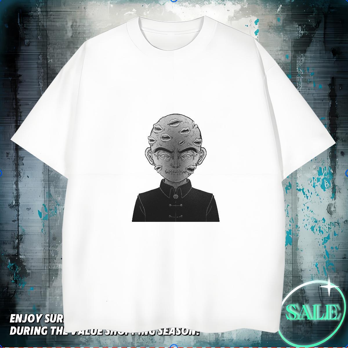 Mens T Shirts 230g Pure Cotton portrait Casual Daily Wear Crew Neck Breathable Black White Tshirts Designer Fashion Loose Fit Tops Shirt