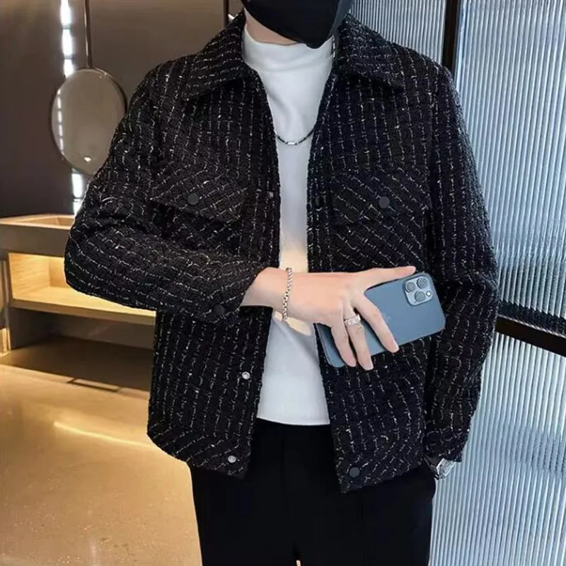 Plain weave jacket lapel slim fit casual mens jacket fashionable slim fit mens jacket spring mens jacket Jaqueta Motoqueiro 3XL-M240806