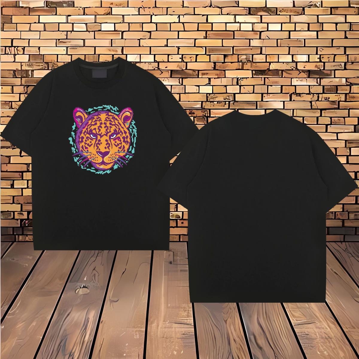 Men T Shirts 230g Cotton leopard Sport Breathable Soft Custom Anime Men Tshirts Brand Loose Polos