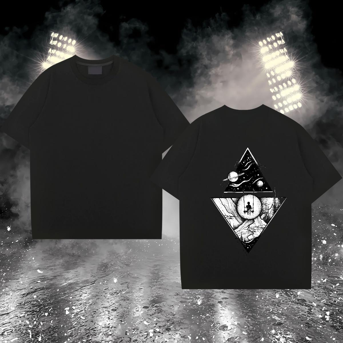 Casual New T-Shirts eye of the devil Polos 230g Pure Cotton Casual Daily Wear Cool Design DIY Printed Breathable Soft Men Tshirts