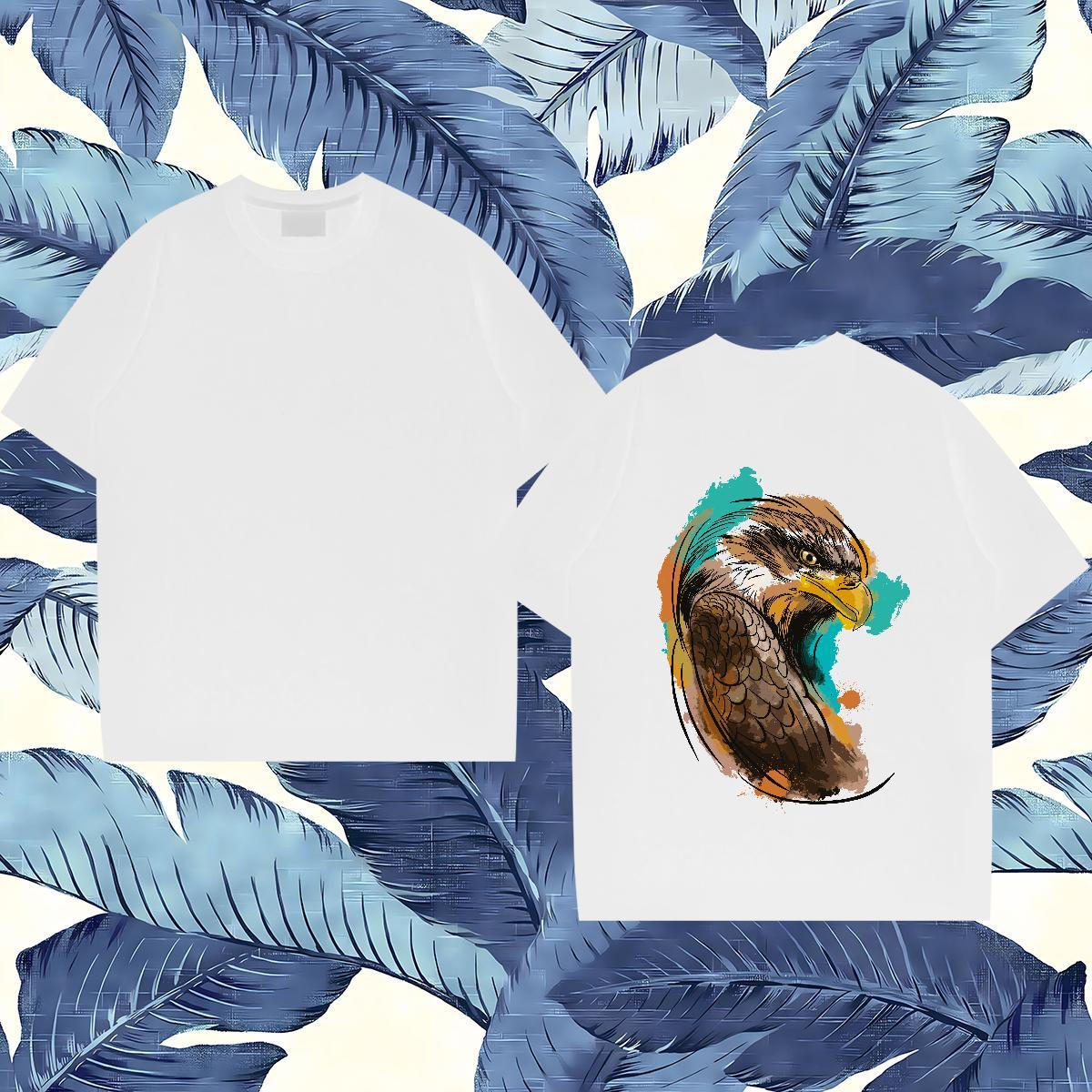 Soft Men Tops Tees 230g Pure Cotton eagle T Shirts Men Sport Round Neck Short Sleeve Cartoon Printing L-4XL Designer Tshirts