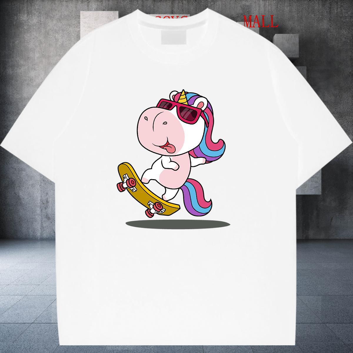 Soft T-Shirts Breathable Crew Neck Tshirt for Man Woman Anime Print Street Wear 230g Pure Cotton New Arrival Top Shirts