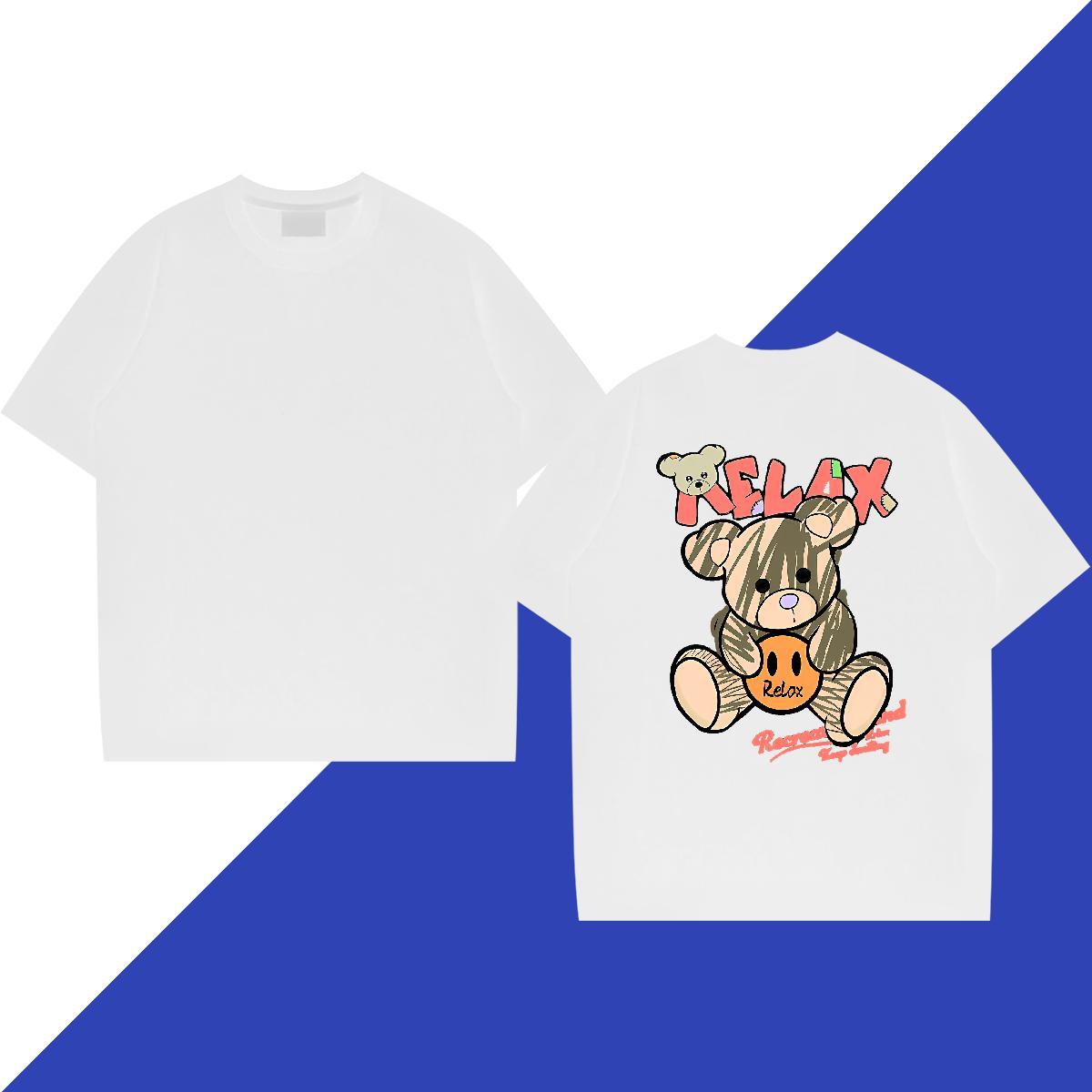 Fashion Casual T-Shirts for Men 100% Cotton 230g bear Sports Casual Clothes Breathable Short Sleeve Cool Couples T Shirts Plus Size Custom