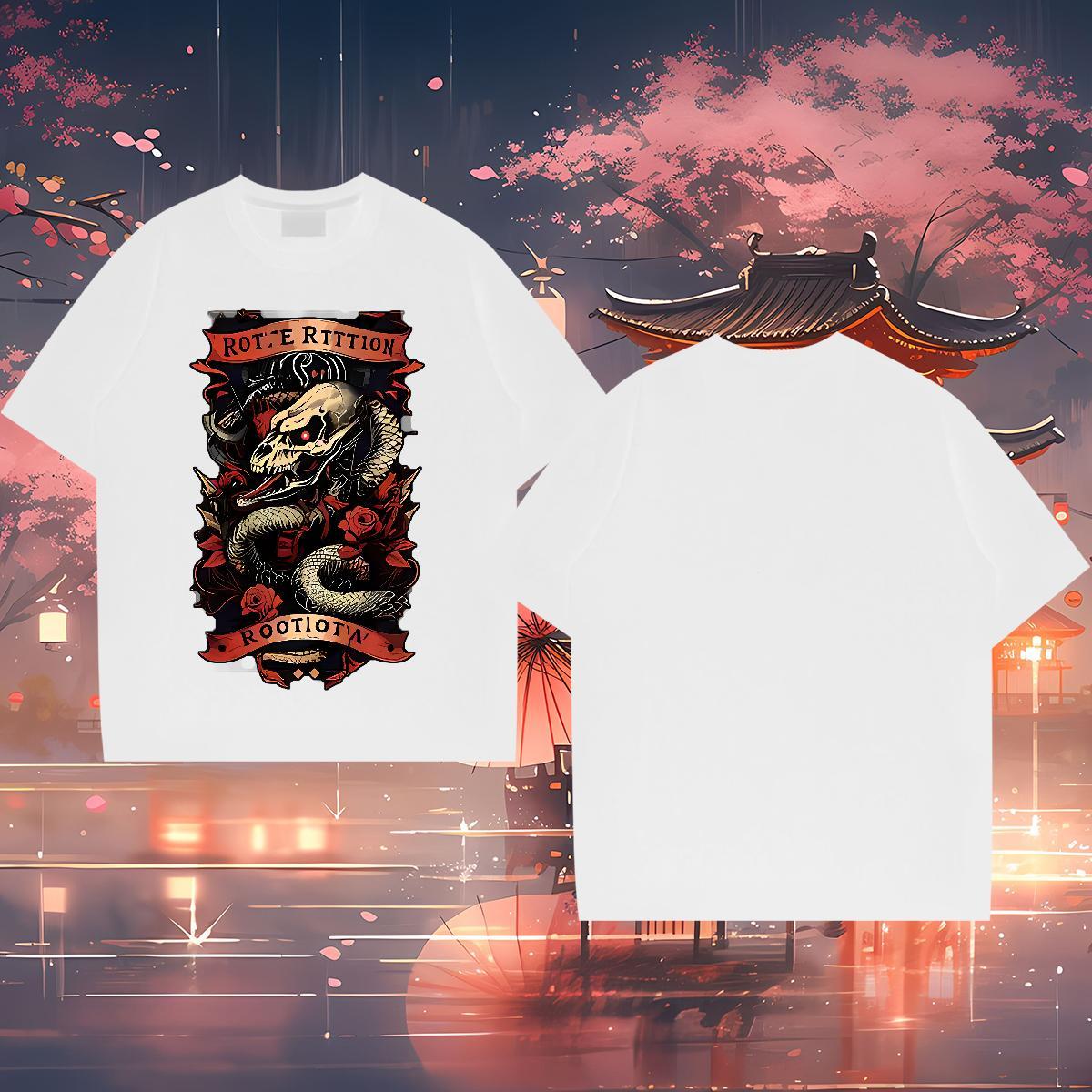 T-Shirts for Men 230g Pure Cotton snake Spring Summer O Neck Short Sleeves Customized Print Tshirts New Arrival Cool Tops Tees