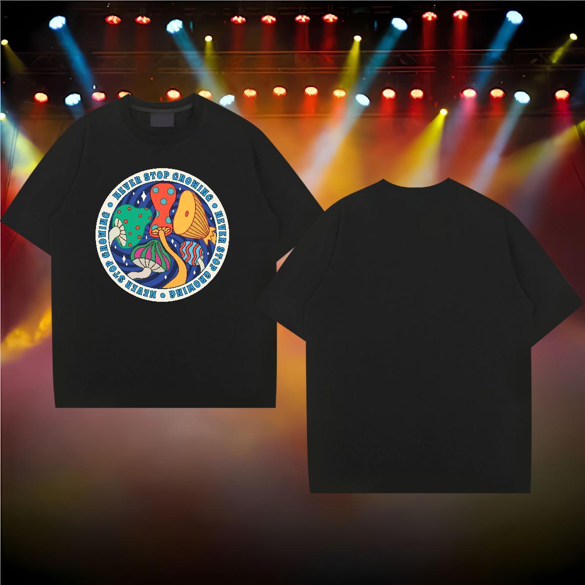 Classic Men T Shirts 100% Cotton 230g mushroom Street Polos Breathable High Quality Men Clothes T-Shirt Asian Size