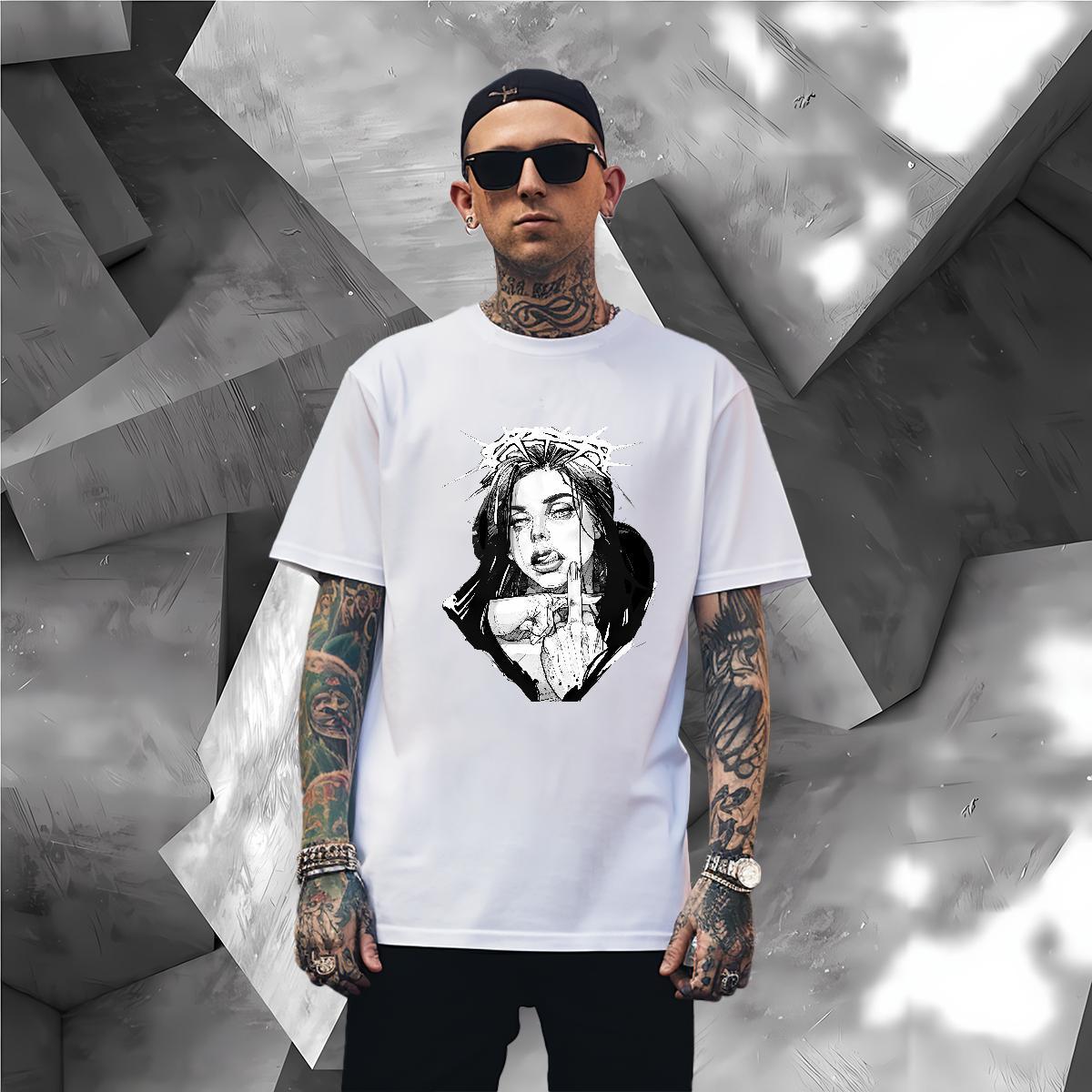 T-Shirts for Men 230g Cotton nun Casual Pure Cotton DIY Logo Oversized Tshirt for Man Woman Casual New Free Shipping Tops