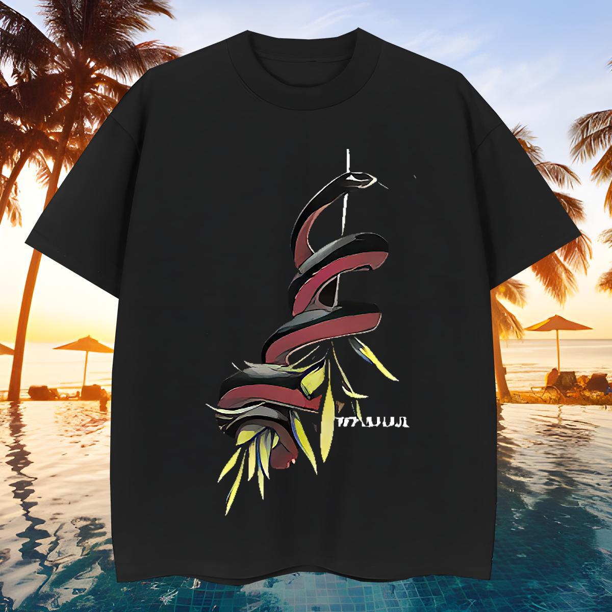 Loose Mens Tshirts 100% Cotton 230g snake Mens T Shirts Spring Summer O-Neck Short Sleeve DIY Logo Oversized 2024 DIY Wear