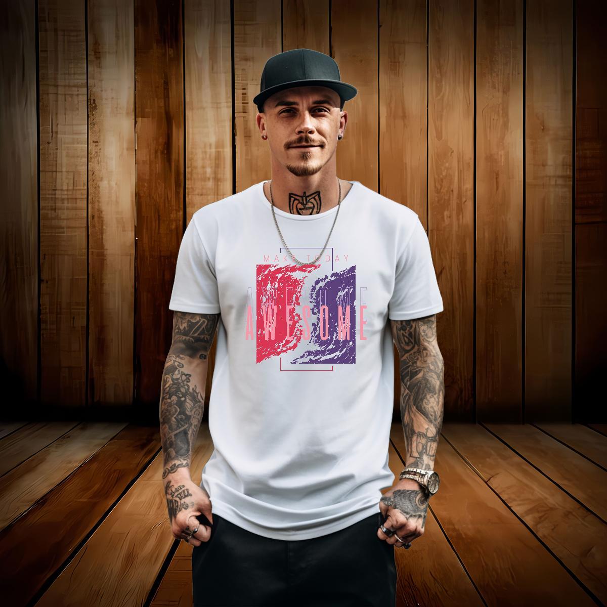 2024 New Men T Shirts 230g 100% Cotton tree Casual Tops Tees Breathable Short Sleeve Cool Men Tshirts Asian Size