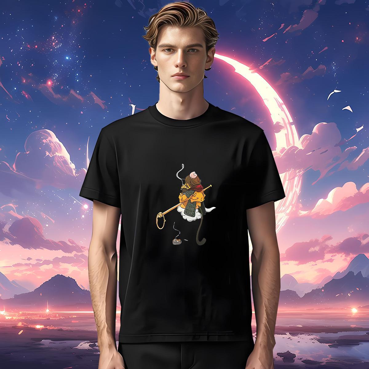 Factory Direct T-Shirts 100% Cotton 230g monkey Hip Hop Tshirts Short Sleeve O-Neck Wholesale Men Tshirts Skull