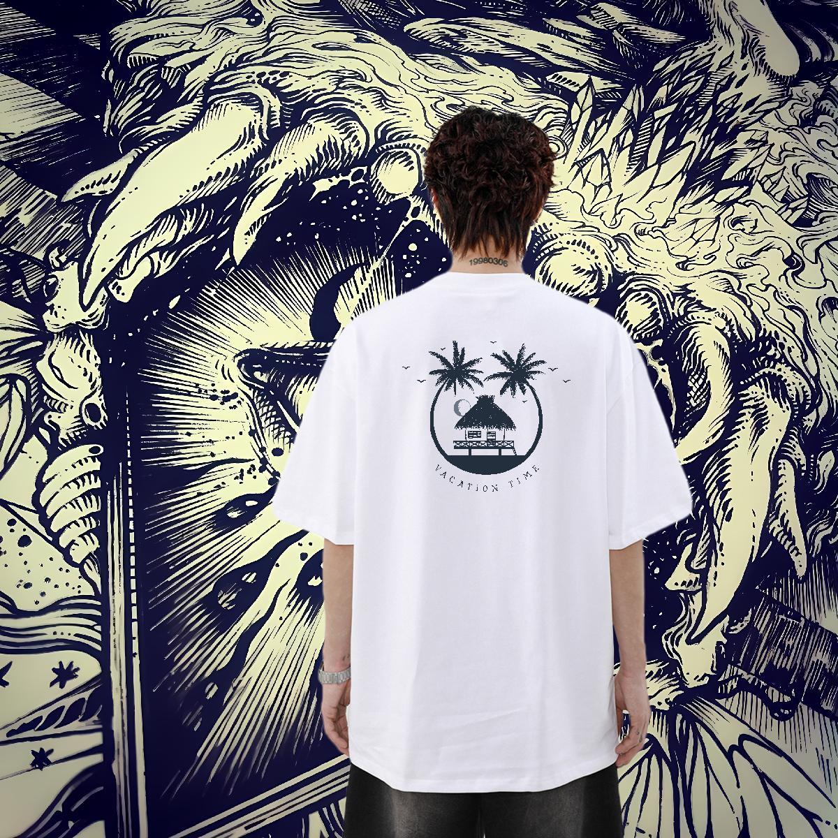 New Arrival Men T Shirts 100% Cotton 230g tree Sport Tops Short Sleeve Soft Brand Men Clothes T-Shirt DIY