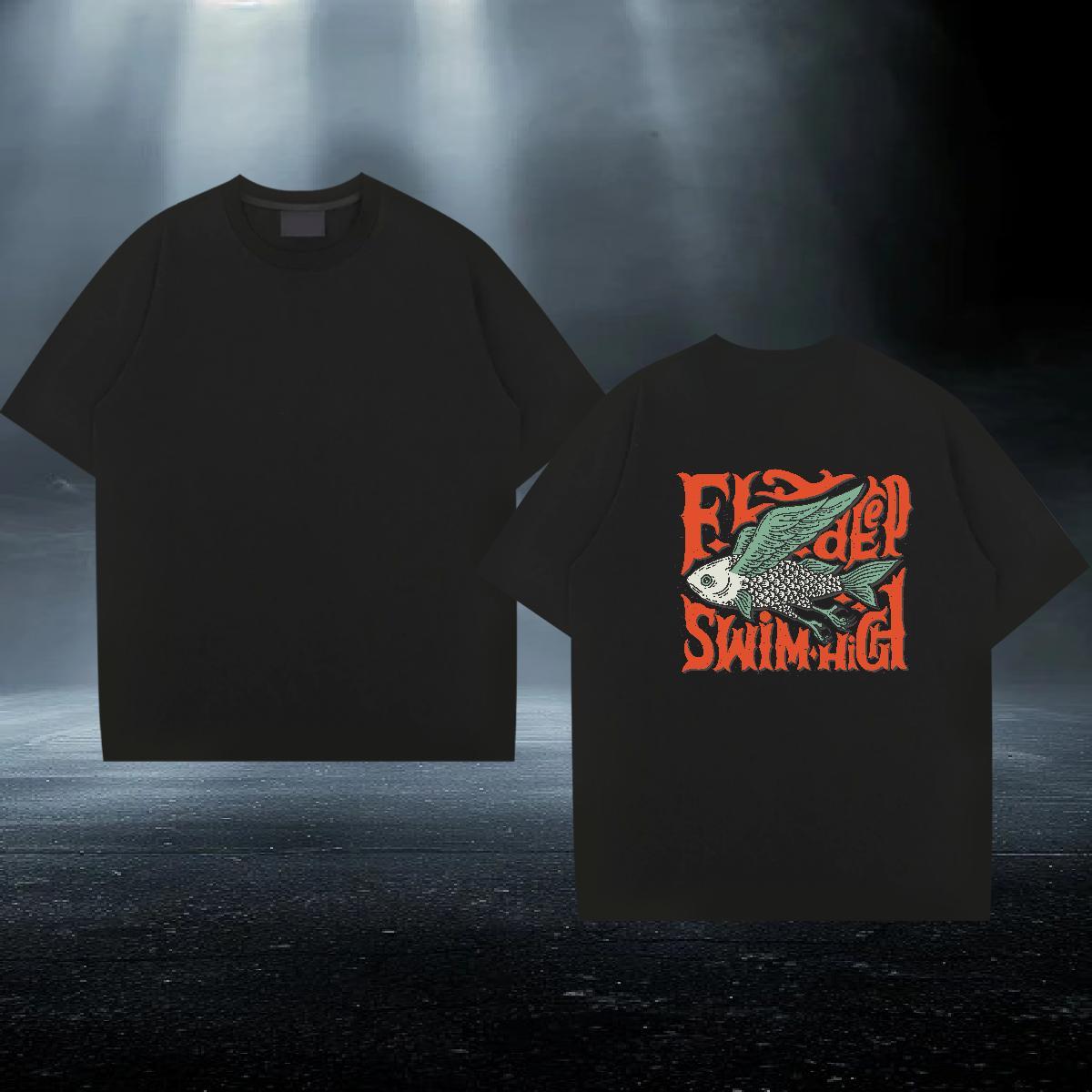 Fashion Casual T Shirt For Man 100% Cotton 230g Casual Beach Wear Breathable Soft Designer Tshirts Plus Size Cartoon
