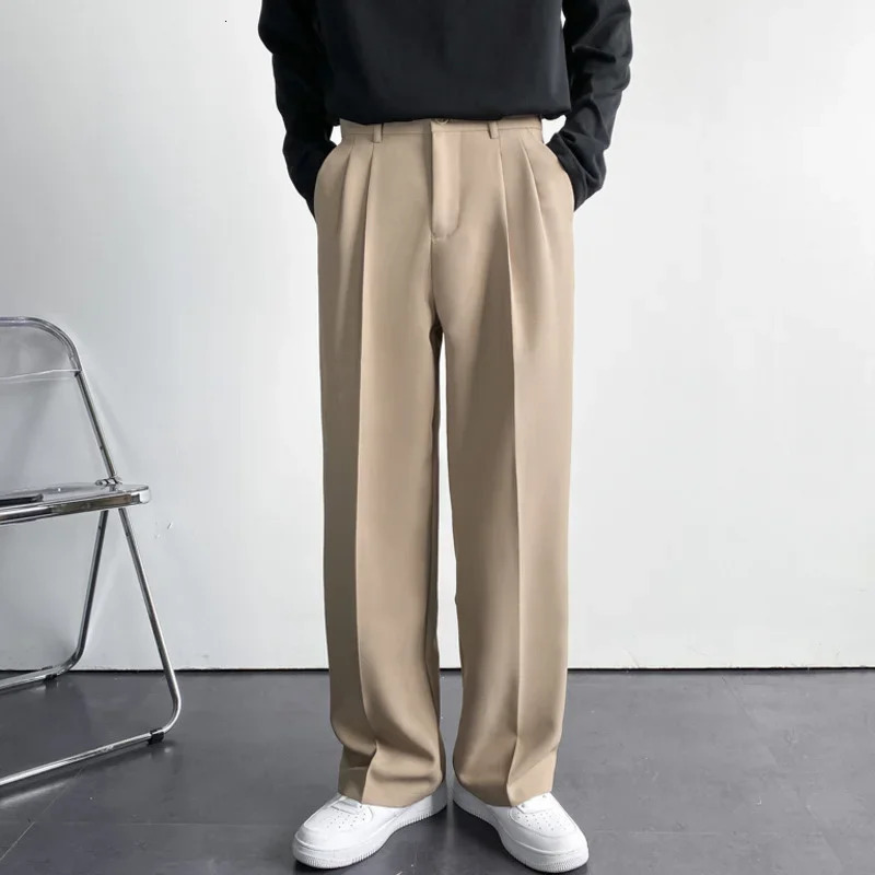 Summer White Solid Mens Wide Leg Suit Pants Casual Fashion Y2k Male Trousers Baggy Korean Style Pants Clothing 240806