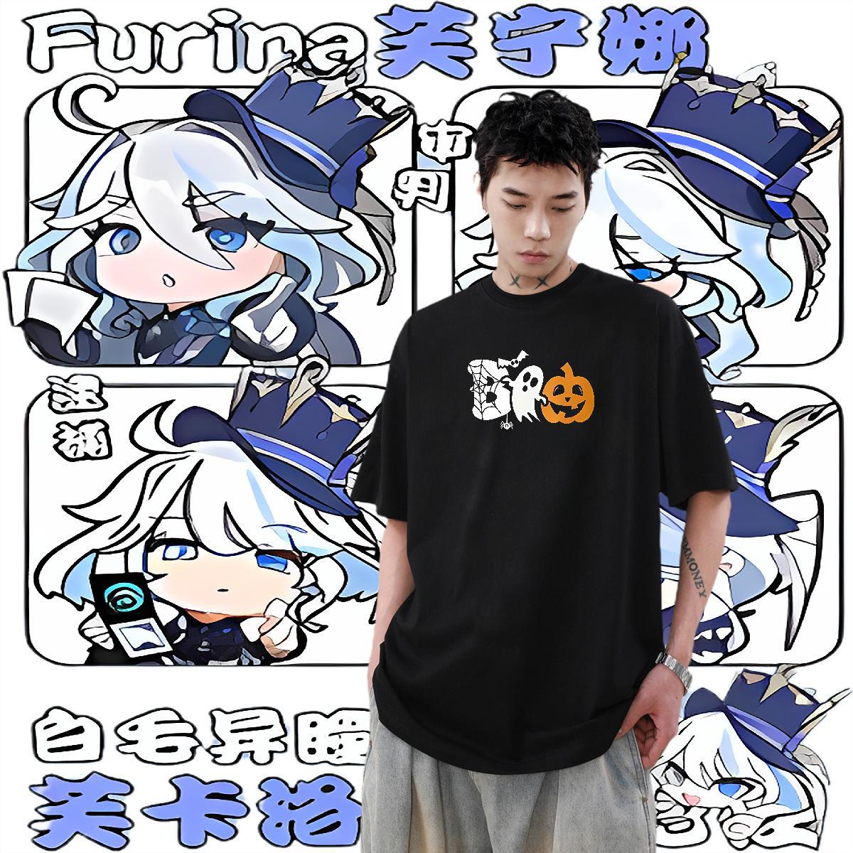 2024 New T shirt 100% Cotton 230g halloween Daily Wear Tee Shirt Breathable Crew Neck Designer Men Tops Tees DIY Printed