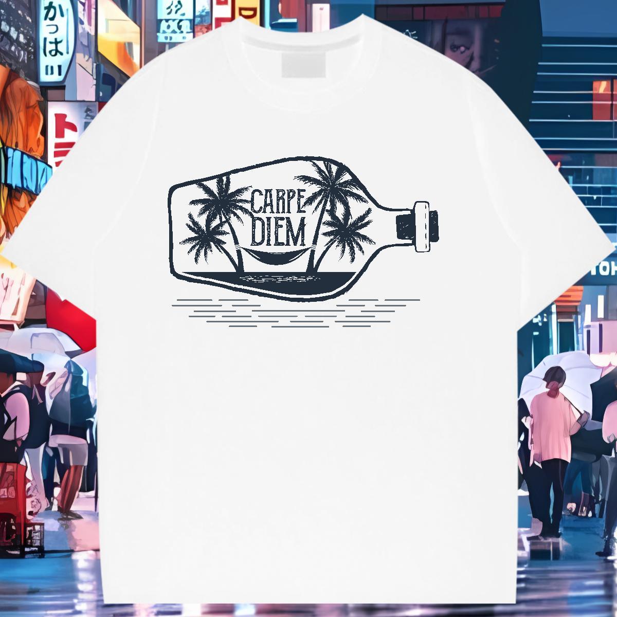 Loose T-Shirts for Women Breathable Soft Woman Tshirt Cartoon Anime tree Sport 230g Pure Cotton Casual New Polos