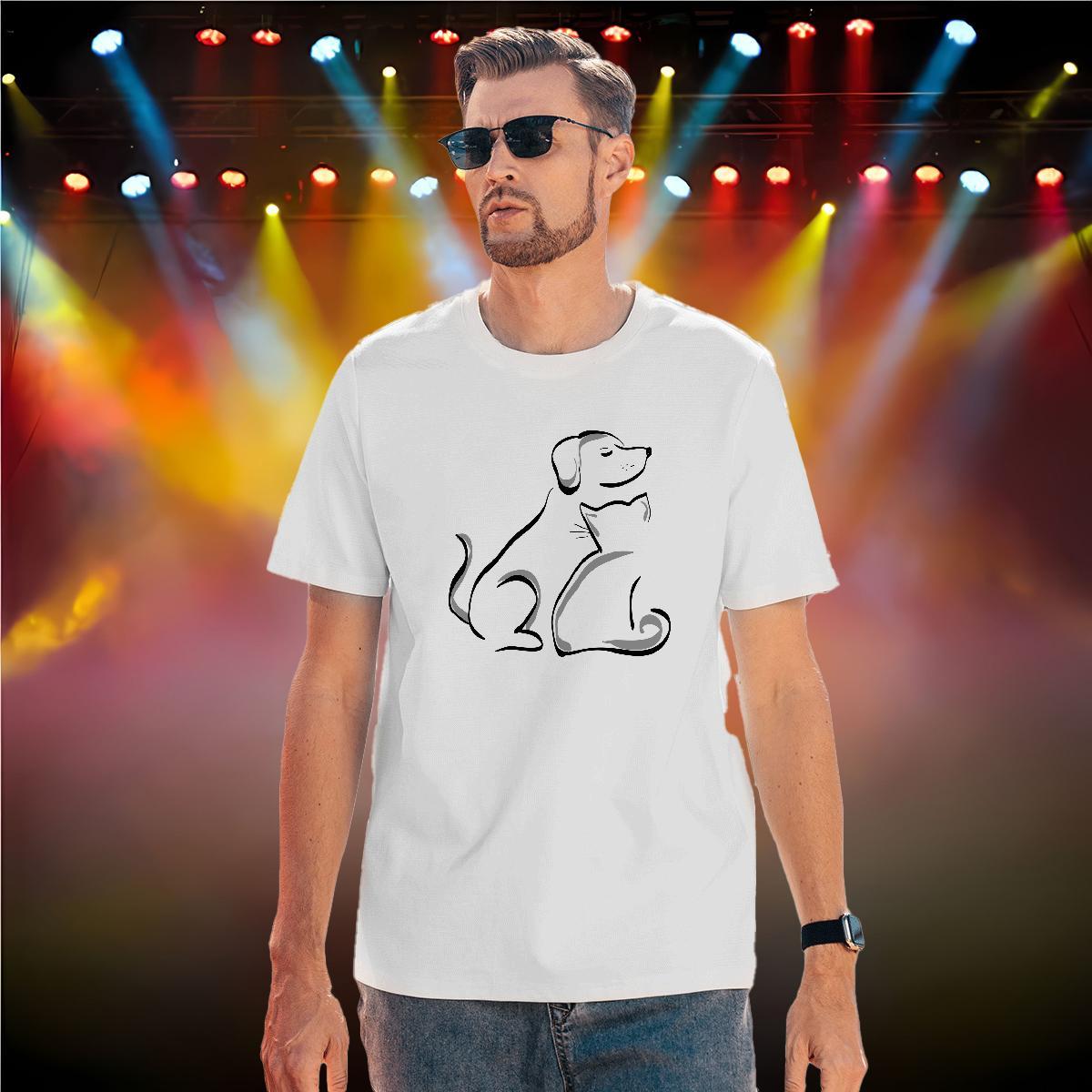 2024 T Shirts Men 230g Cotton Dog Beach Tshirts Crew Neck Brand Men Tshirts Custom Printed