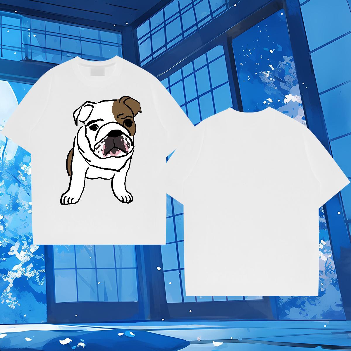 2024 Designer Men T Shirts 230g Cotton Dog Street Tops Tees Breathable High Quality Men Clothes T-Shirt Custom Printed