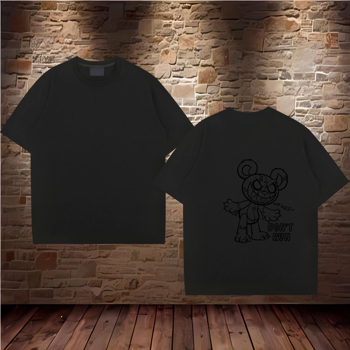 Stylist Man T Shirts 100% Cotton 230g bear Hip Hop Street Tops Shirt Breathable Crew Neck Wholesale Men Tops Tees Custom Print Oversized