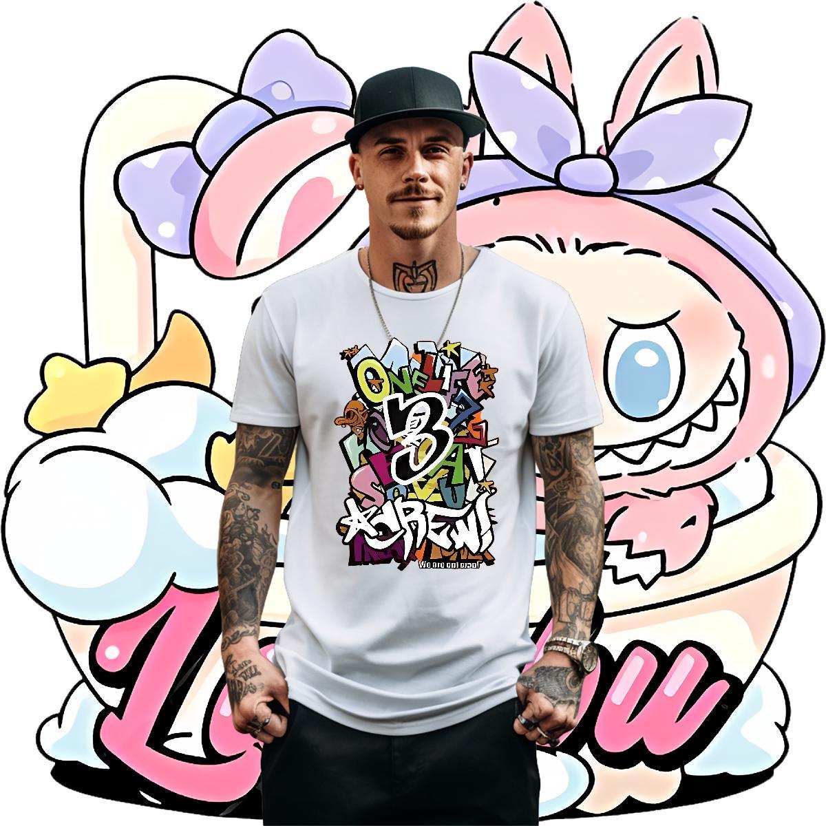 Unisex Men Tops Tees 100% Cotton 230g Anime Printing Street letter Oversized 4XL Short Sleeve Soft Designer T Shirt For Man Clothes