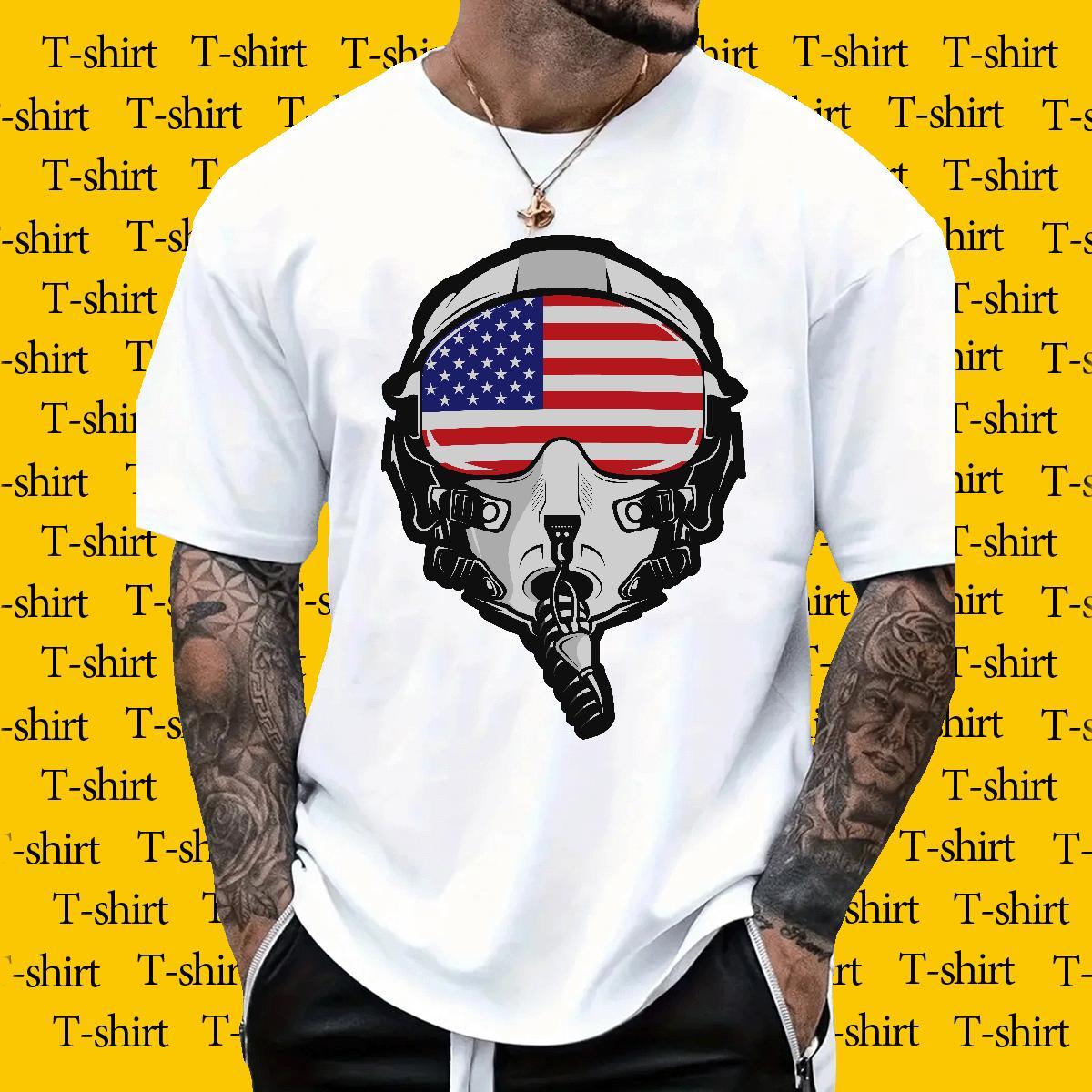 T-Shirts for Men 100% Cotton 230g spaceman Sport Breathable Short Sleeve Custom Big Size Men Clothes T-Shirt Designer Comfortable Top Tees