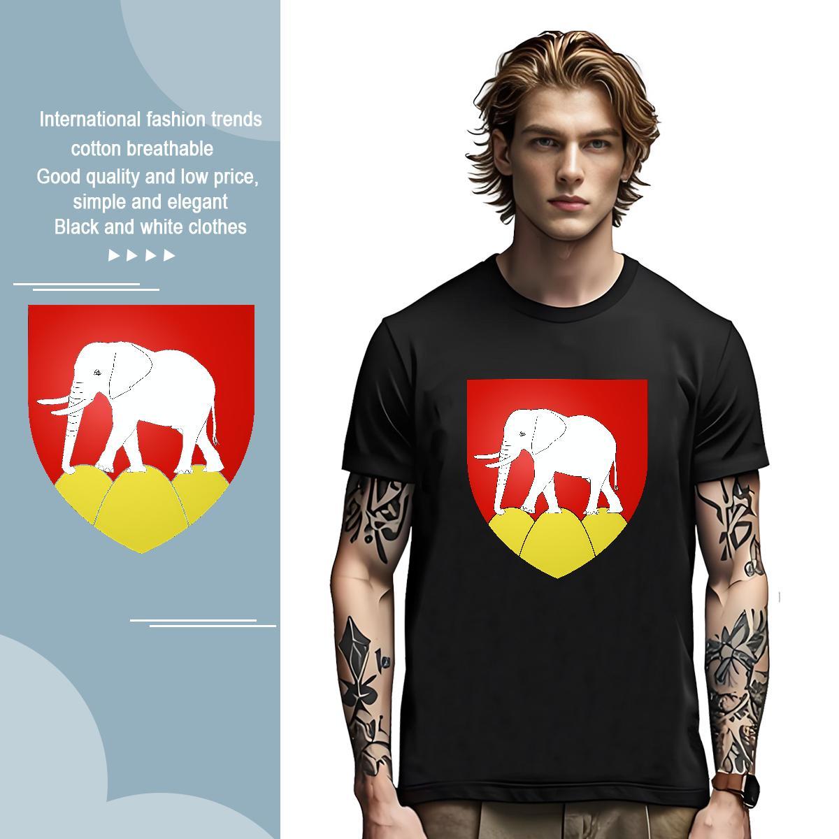 Man T Shirts 100% Cotton 230g elephant Street Casual Breathable Soft Anime Print Men Tshirts Fashion High Quality Polos