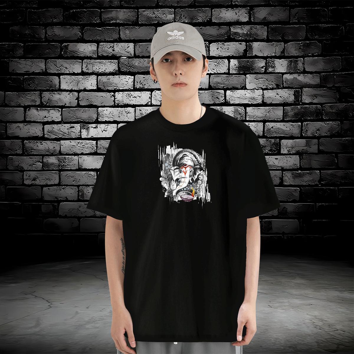 Men T Shirts 230g Cotton Elephant Outdoor Breathable Short Sleeve DIY Printed Men Tops Tees Free Shipping Loose Tops Shirt