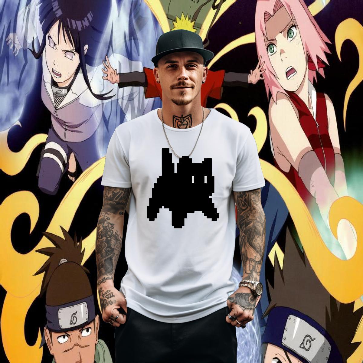 Free Shipping Men T Shirts 230g Pure Cotton cat Hip Hop Top Tees Crew Neck Breathable High Quality Mens Tshirts Cartoon Printing L-4XL