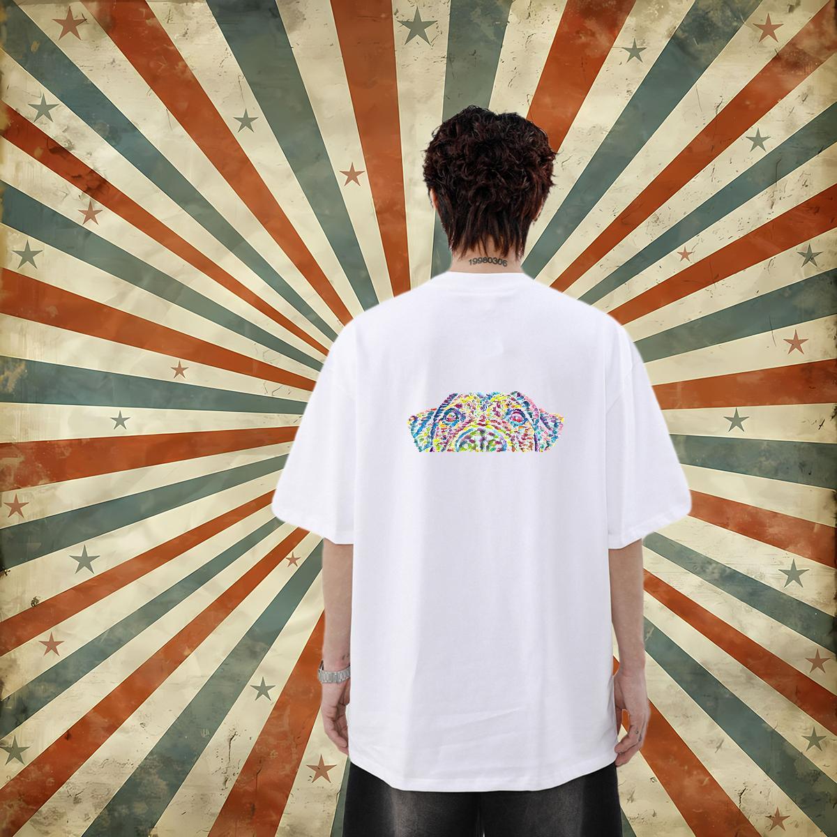 2024 Designer T-Shirts 100% Cotton 230g dog Hip Hop Polos Round Neck Short Sleeve Comfortable Men Tees Custom Print Oversized