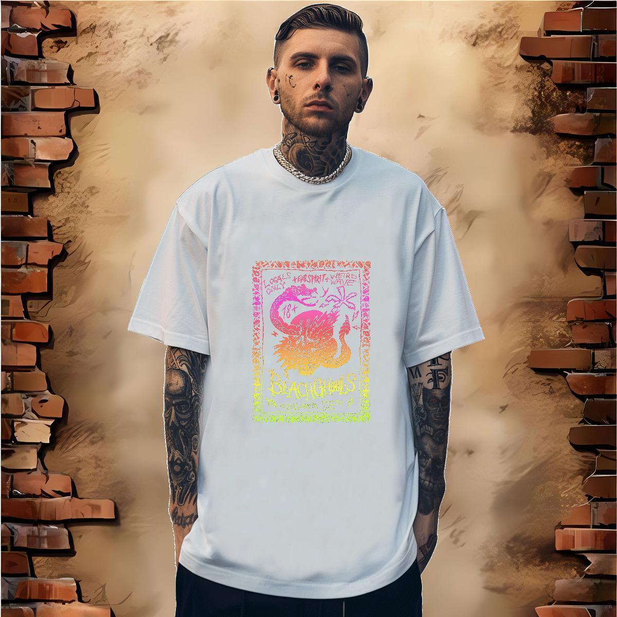 T-Shirts 100% Cotton 230g snake Casual Short Sleeve Soft Custom Cartoon Men Tops Tees DIY Customized TOP Quality Clothings