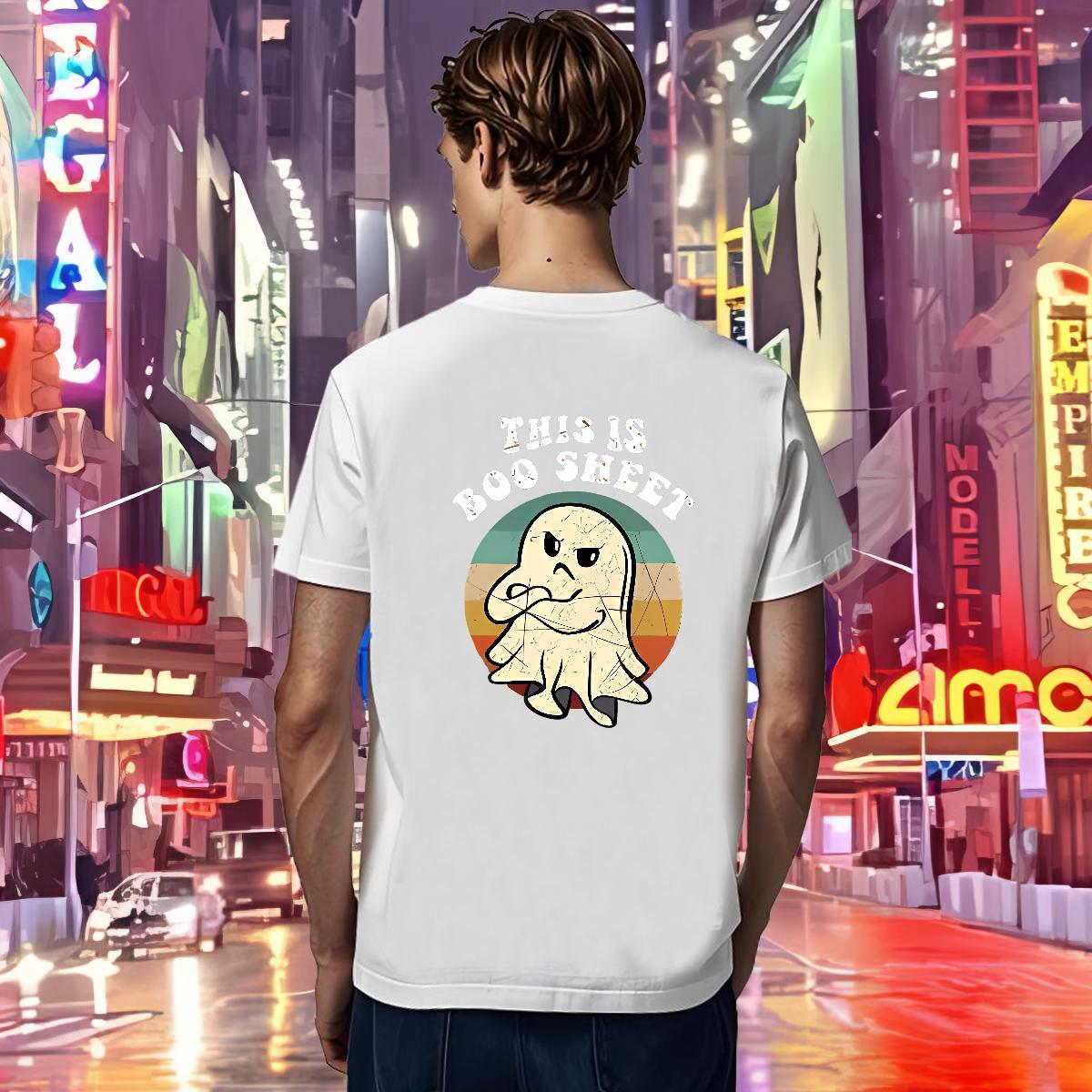 Man T Shirts 100% Cotton 230g halloween Street Wear Short Sleeve Soft Black Oversized Tshirt for Man Woman 2024 New Wholesale Tees Shirts