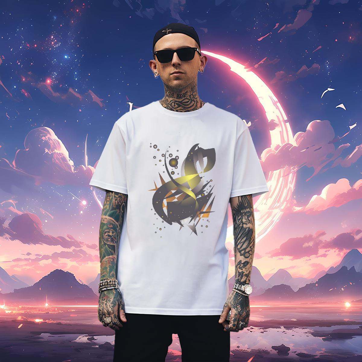 T-Shirts for Men 230g 100% Cotton icon Sports Casual Breathable Short Sleeve Customized Print Men Clothes T-Shirt Fashion Design Loose Tops Shirt