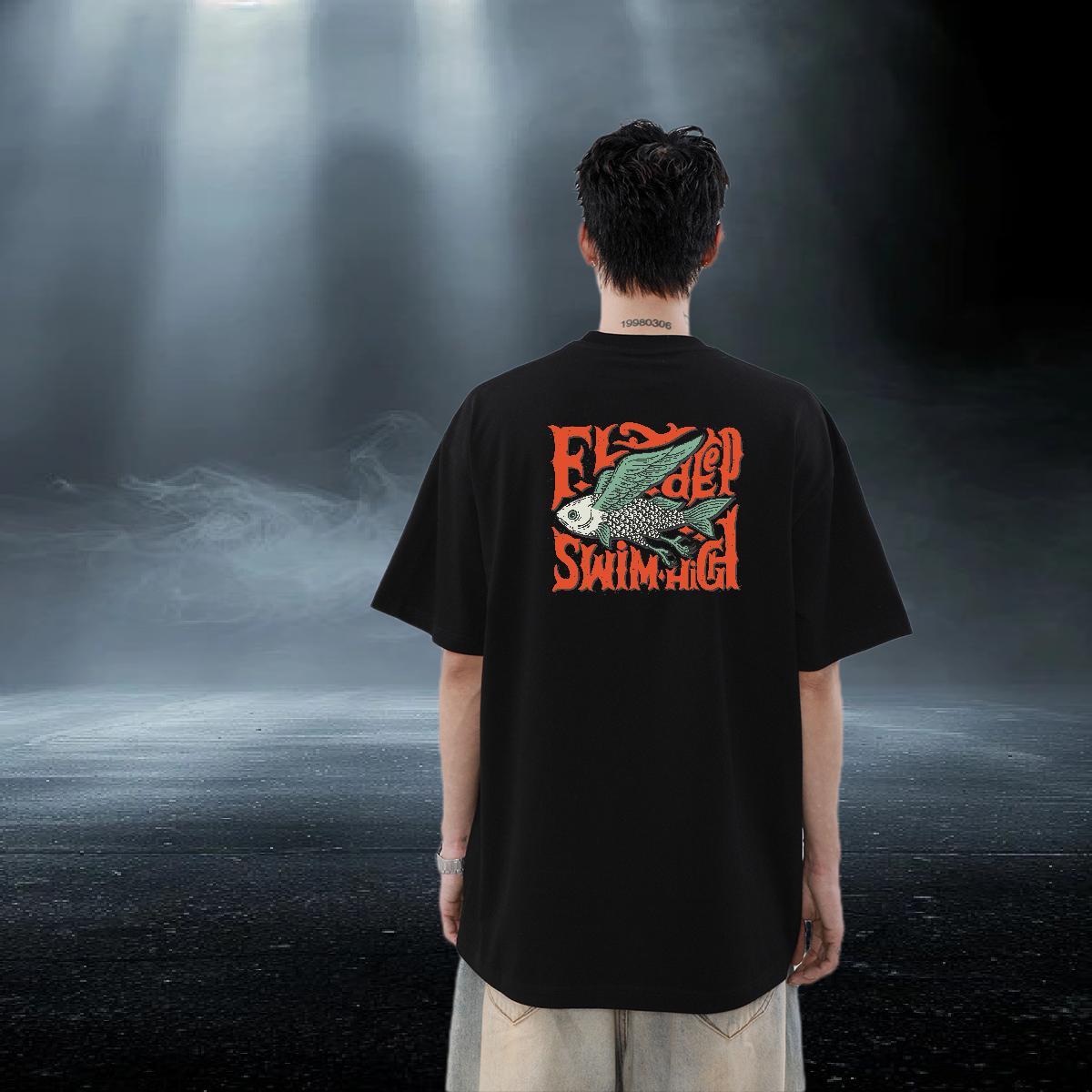 Fashion Casual T Shirt For Man 100% Cotton 230g Casual Beach Wear Breathable Soft Designer Tshirts Plus Size Cartoon