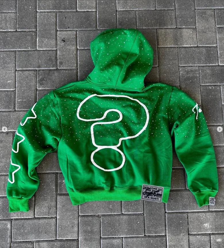 Alphabet printing large graphic hooded sweatshirt fashion street Harajuku style hiphop Y2k 240816