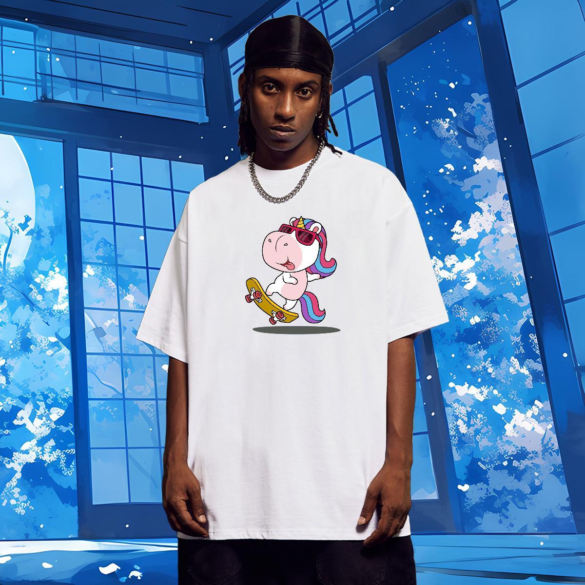 Mens T Shirts 230g Cotton Beach O-Neck Short Sleeve Cartoon Printing L-4XL Men Clothes T-Shirt New Designer Soft Tees