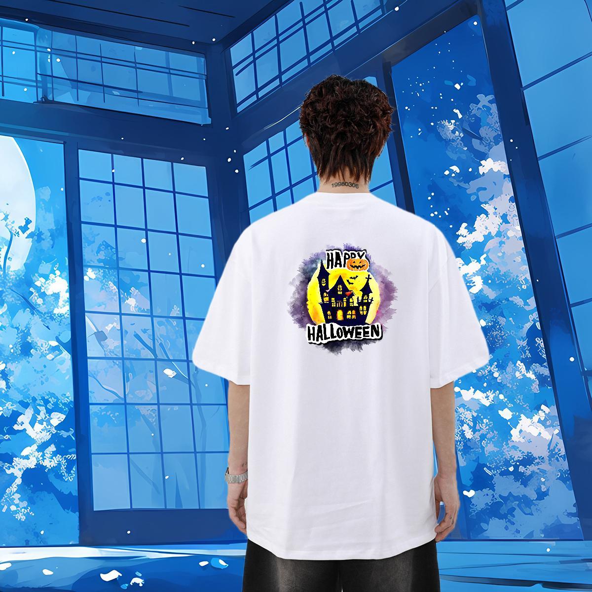 New T Shirt For Man 230g Pure Cotton Casual Tops Tees Breathable Short Sleeve Loose Fit Men Tshirts Custom Anime