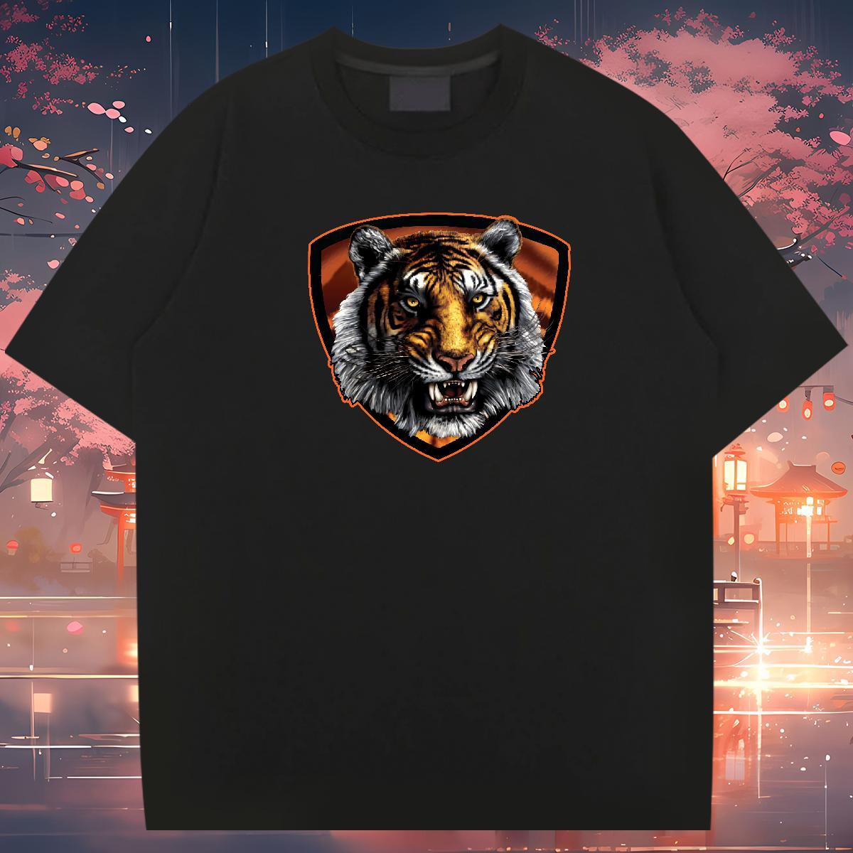 T Shirts Men 230g Pure Cotton tiger Casual Beach Breathable Short Sleeve Oversized 3XL 4XL Mens Tshirts Free Shipping Soft Tops Tees