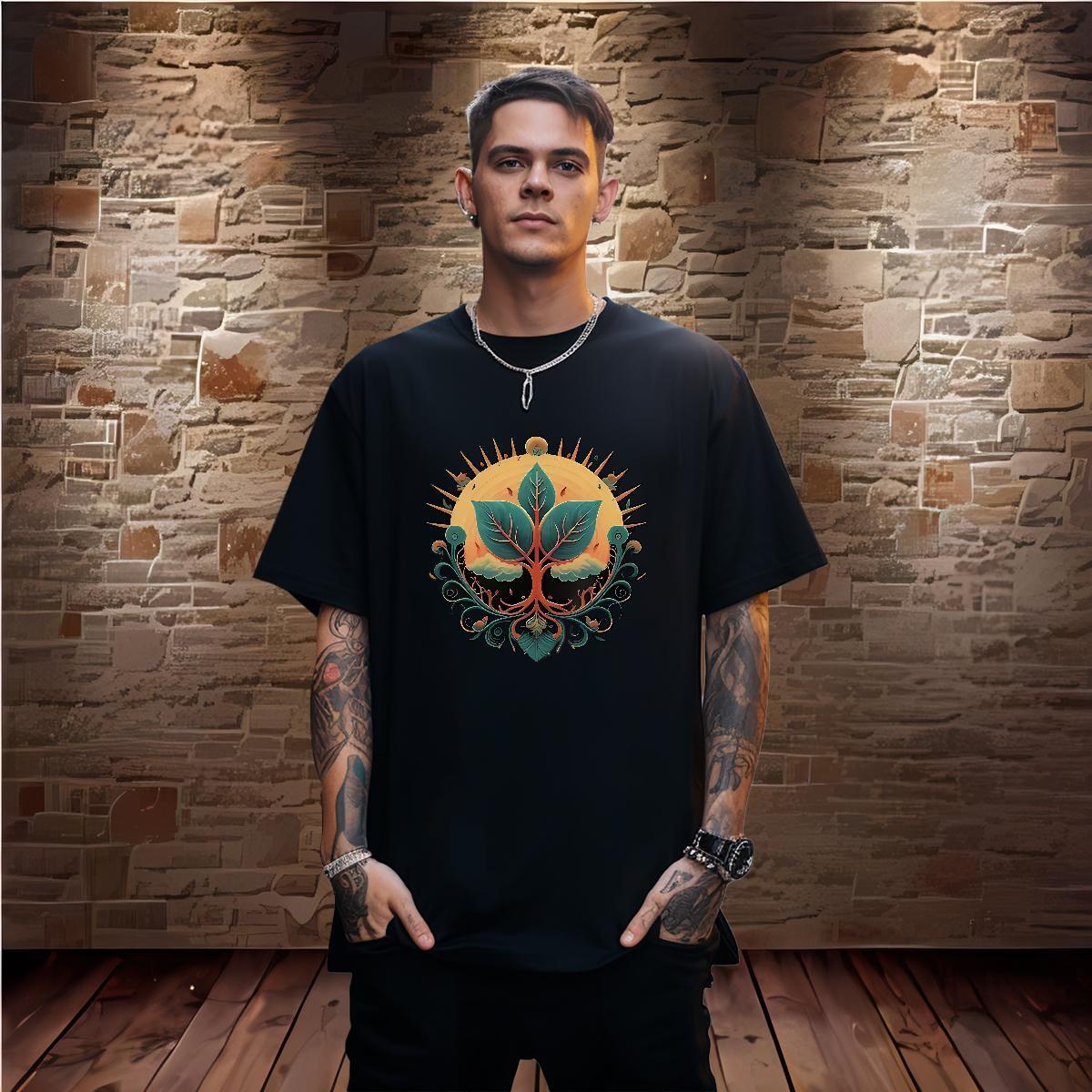 T-Shirts 100% Cotton 230g tree Street wear Hip Hop Crew Neck Breathable DIY Printed Men Tees DIY Customized Classic Tshirts