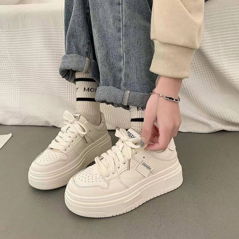 Thick soled small white shoes for women's 2024 new versatile ins high rise student casual sports Trainers